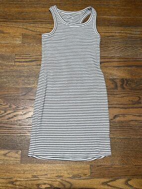 art class Black and White Striped Racerback Dress